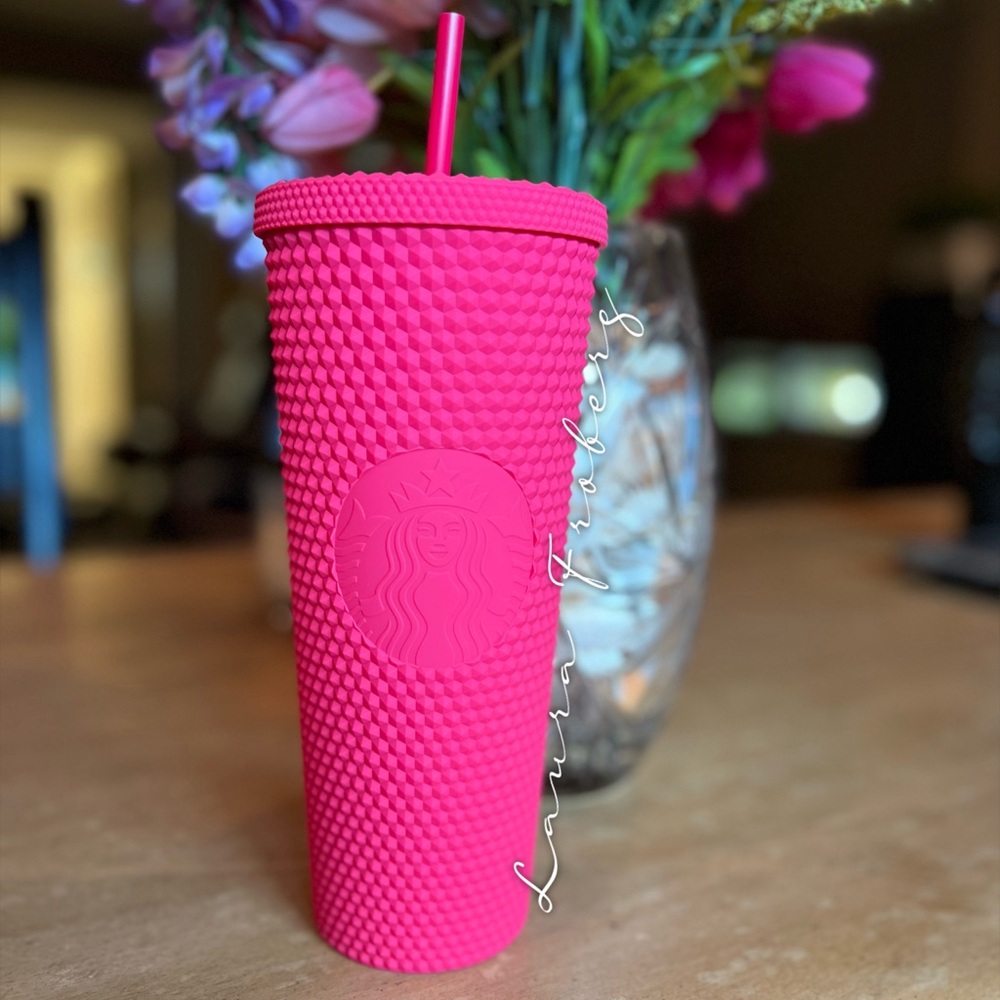 Starbucks Matte Ruby Pink Studded Tumbler